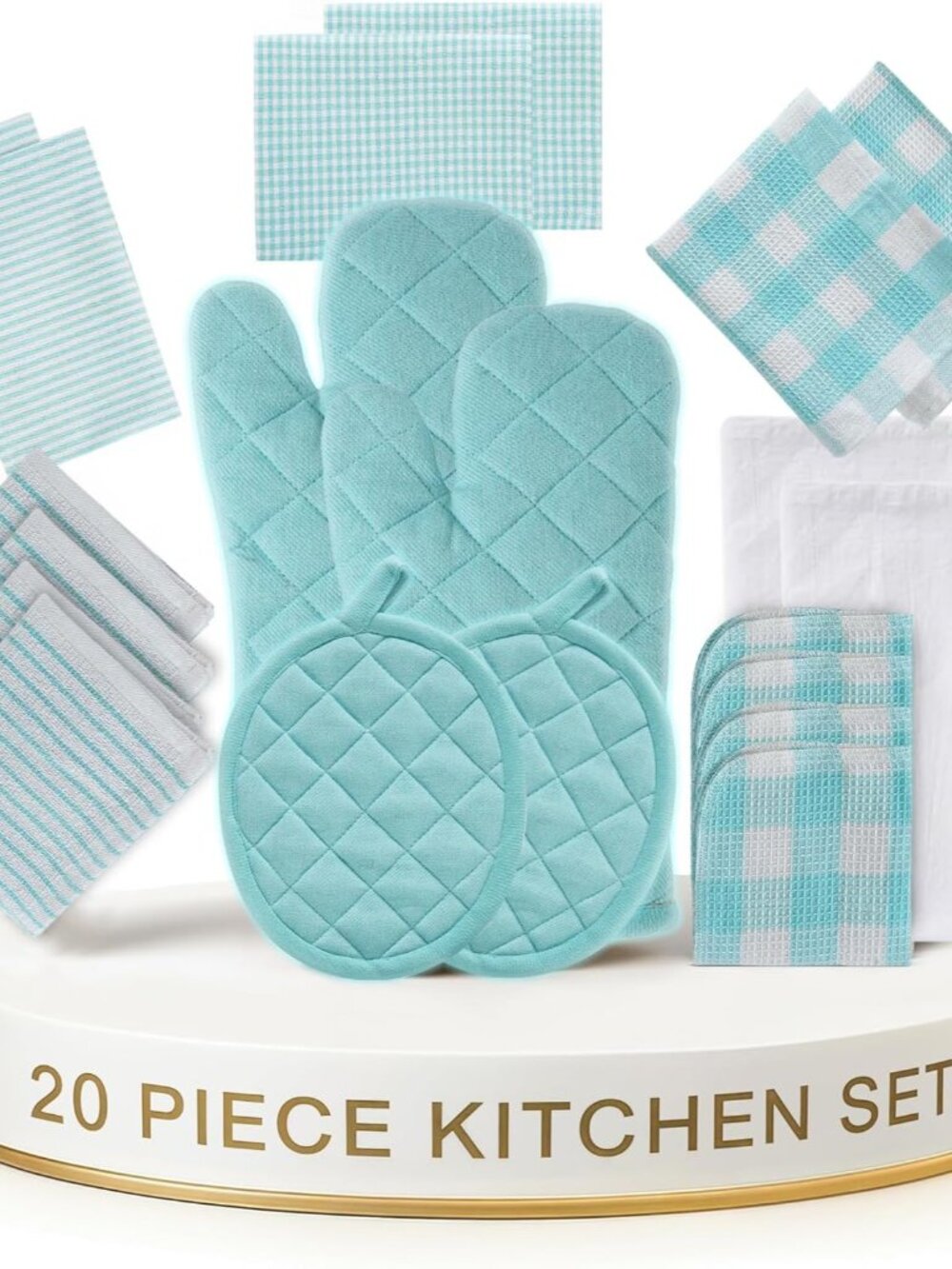 Kitchen Towels and Dishcloths Sets - 20Pc Kitchen Towel Set, 350 Degree Heat Res